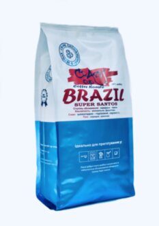 Brazil Super Santos средне-тёмная обжарка  Степень обжарки: средне - тёмная.

Мягкий шоколадный кофе, с нотками жареного фундука.  Минимальная кислотность, среднее тело.